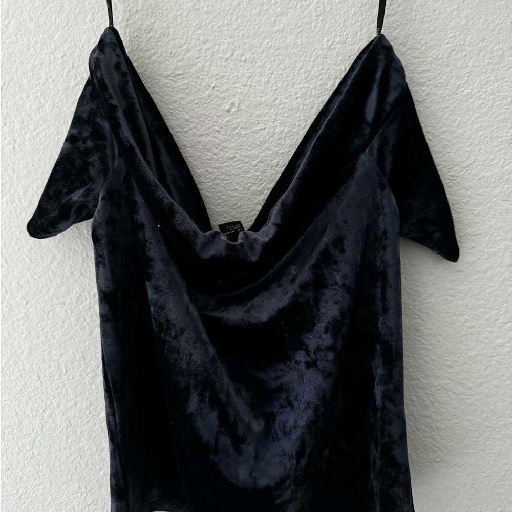 Never worn velvet off the shoulder top